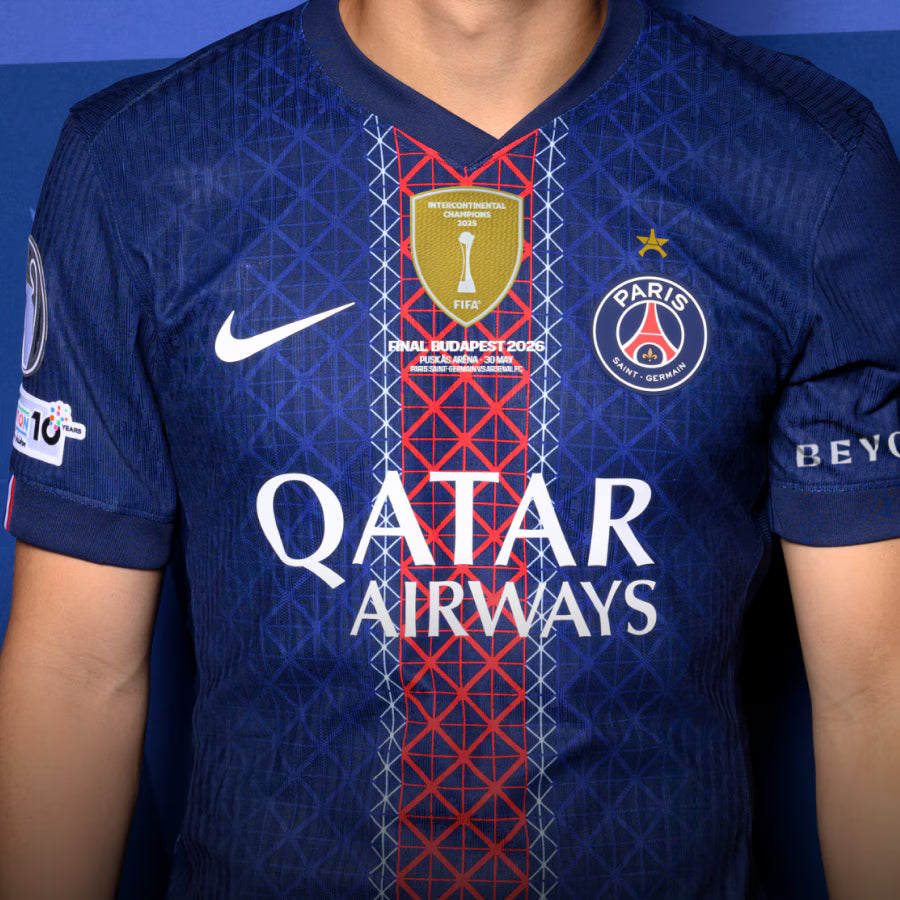 Camisola PSG UCL Finalista Budapest 2026 (com patchs)