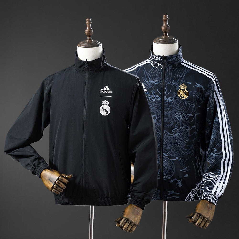 Corta‑Vento Reversível Real Madrid Preto & Dragão
