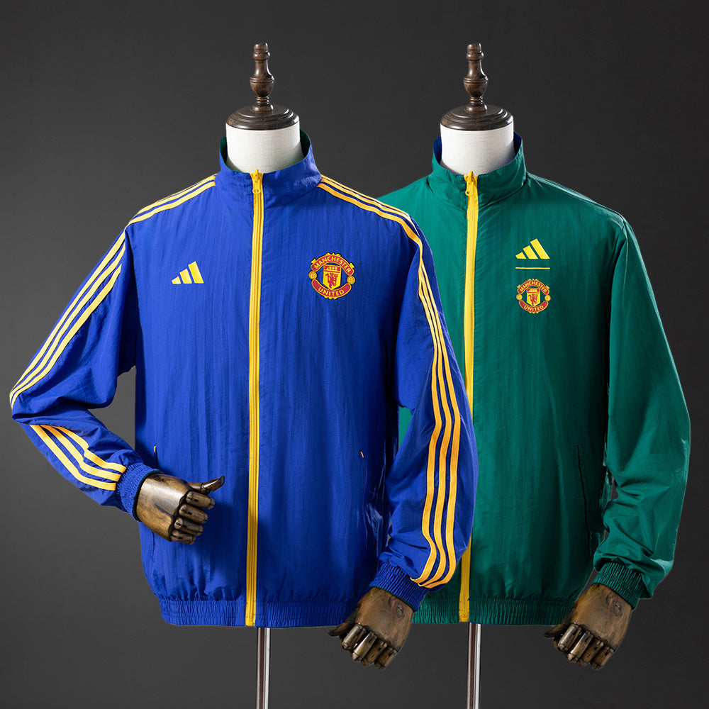 Corta‑Vento Reversível Manchester United Azul & Verde Army