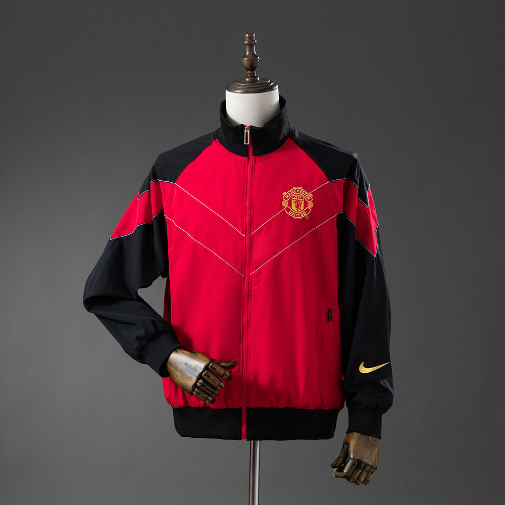 Corta‑Vento Manchester United 06/07 Preto & Vermelho