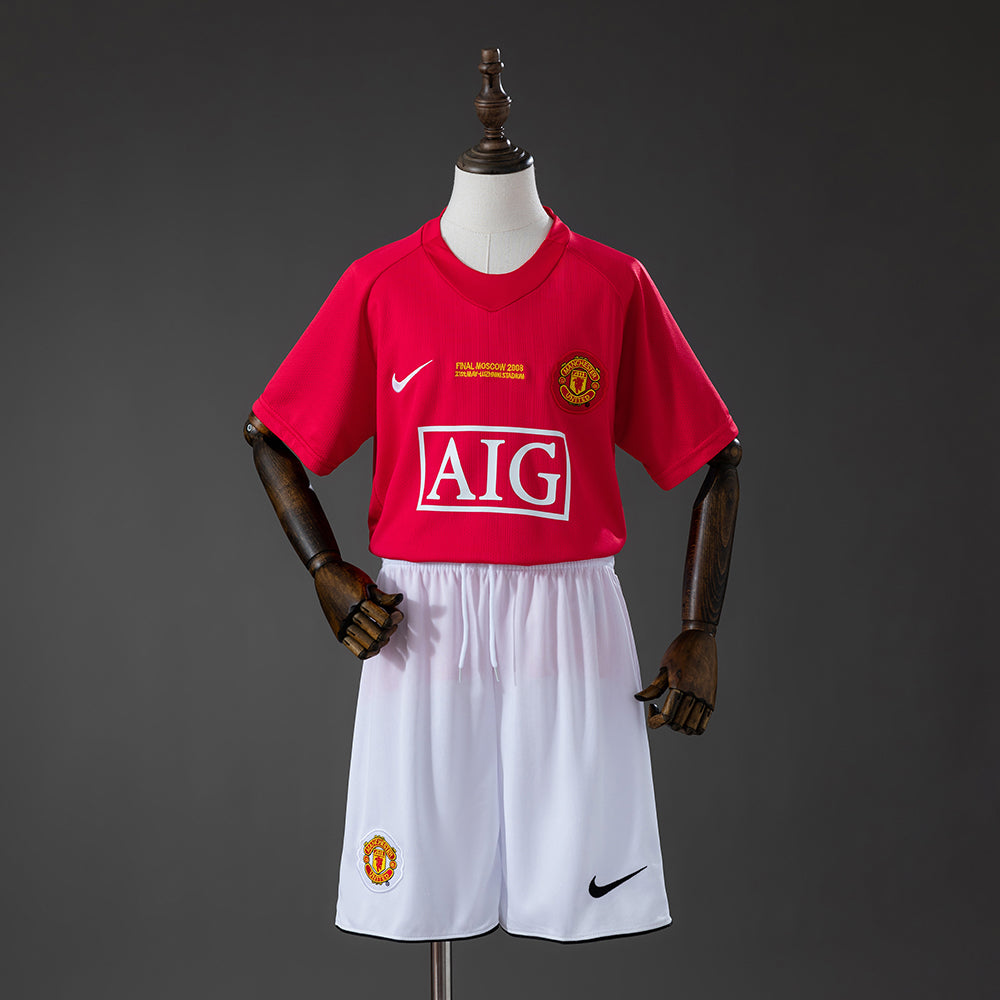 Kit Crianca Manchester United Principal 2007/2008 Champions League