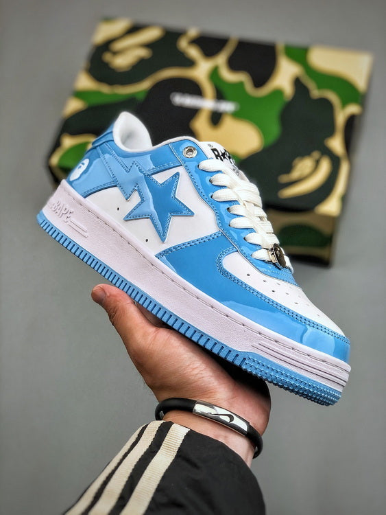A Bathing Ape BAPE STA Low Azul Envernizado