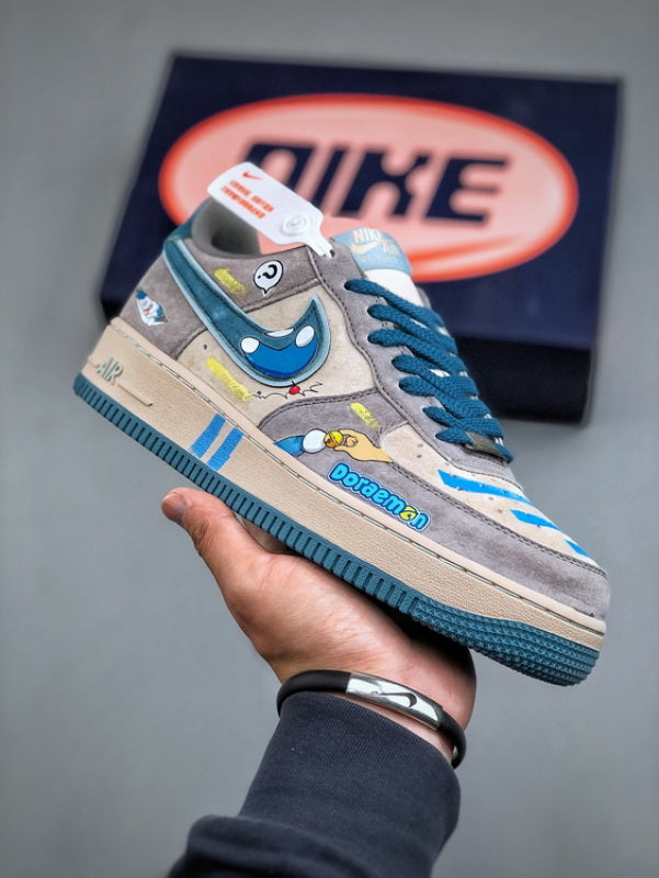 Air Force 1 Low Doraemon Cinzento e Azul