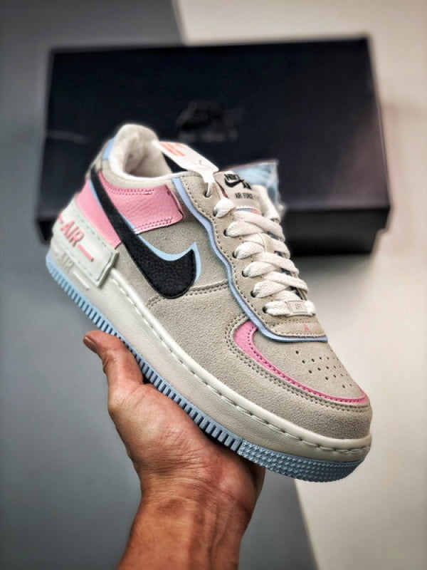 Air Force 1 Shadow Branco Preto e Rosa