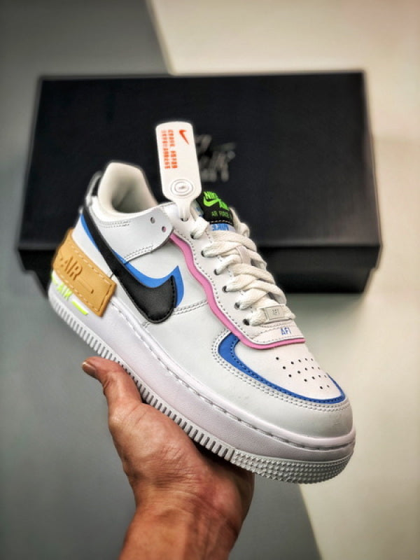 Air Force 1 Shadow Branco Preto e Amarelo