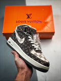 Air Force 1 07 Mid LV Bege e Marrom Estampado Completo