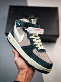 Air Force 1 07 Mid Cinzento e Verde Camurca