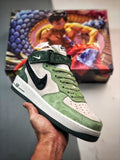 Air Force 1 07 Mid Cinzento Preto e Verde Camurca