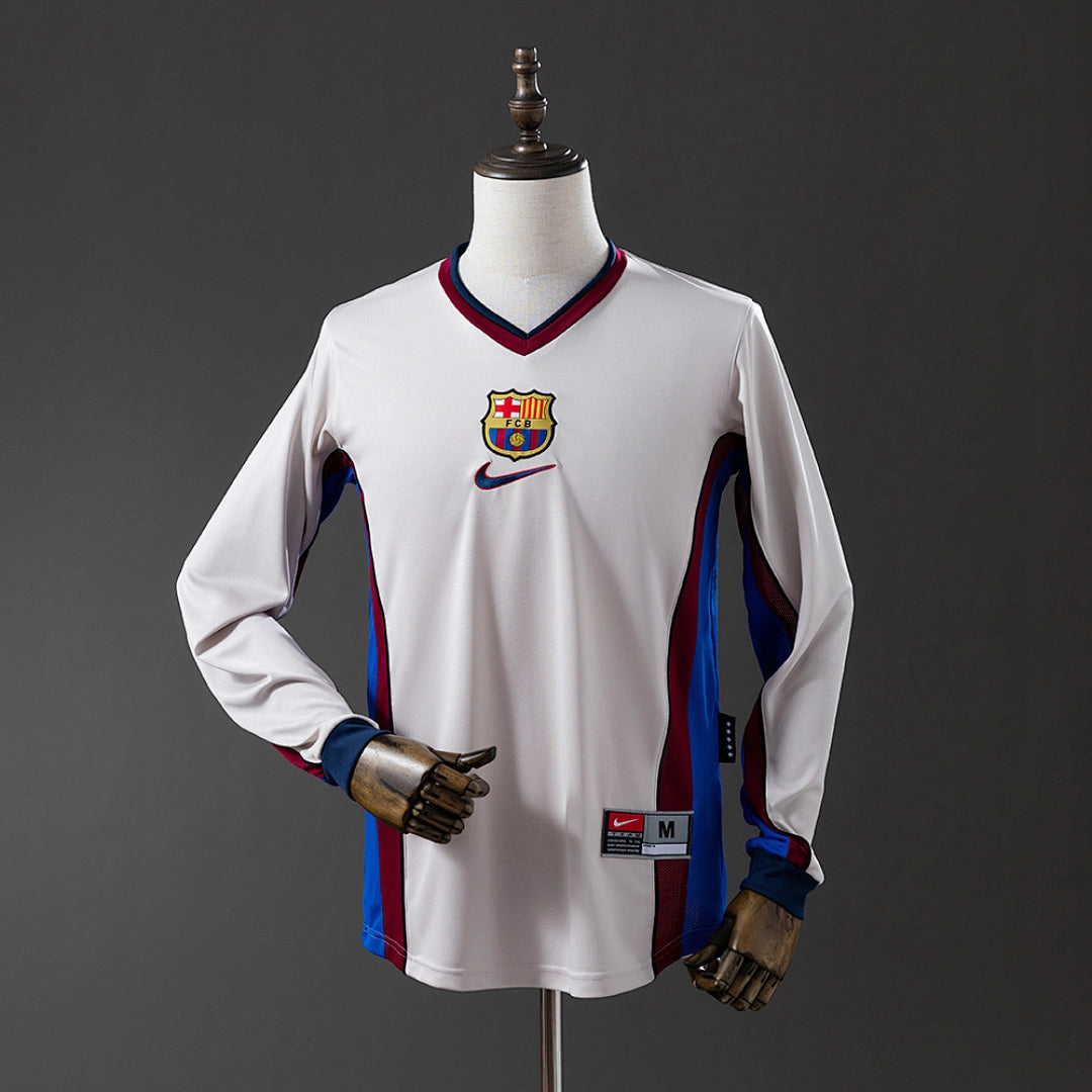Camisola Alternativa do FC Barcelona 1998/1999 (Retro, Manga Longa)