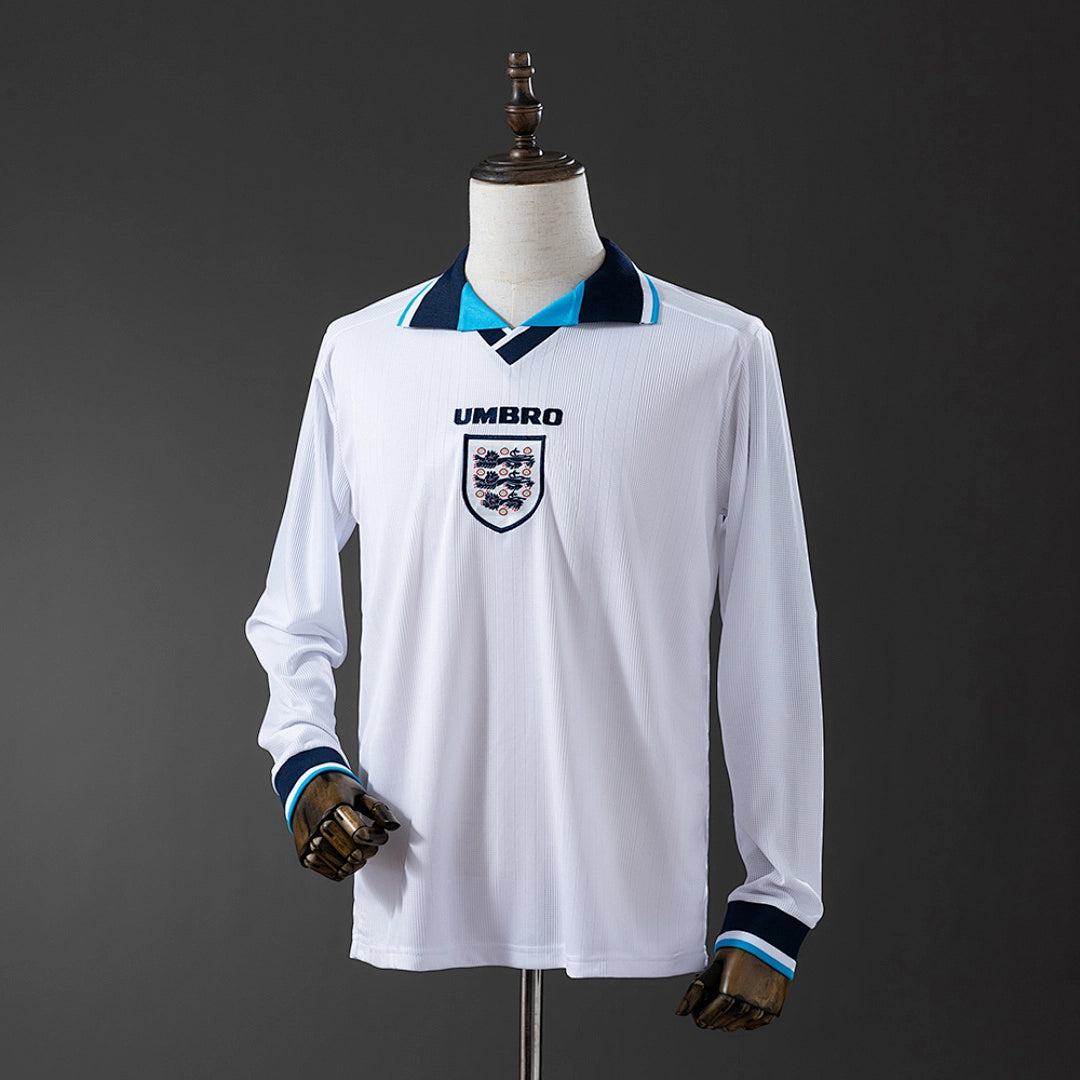 Camisola Principal da Inglaterra 1996 (Retro, Manga Longa)