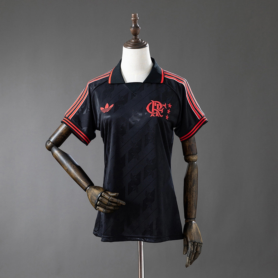Camisola Retro Feminina Flamengo Lifestyler Preta