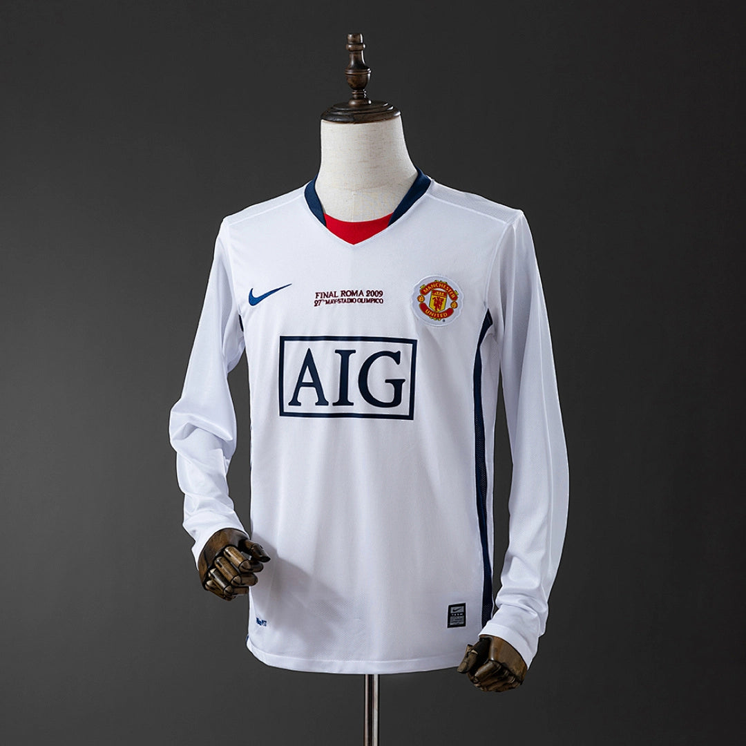 Camisola Alternativa do Manchester United 2008/2009 Champions League (Retro, Manga Longa)