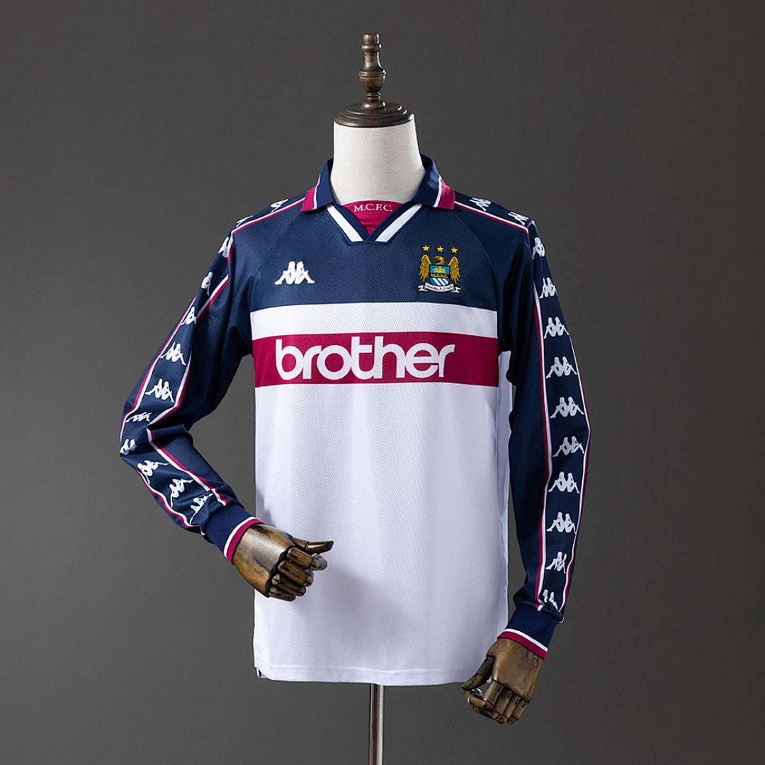Camisola Alternativa do Manchester City 1997/1998 (Retro, Manga Longa)