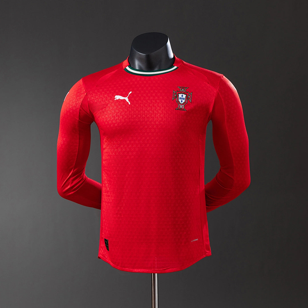 Camisola Principal de Portugal 2025 (Versao Jogador, Manga Longa)