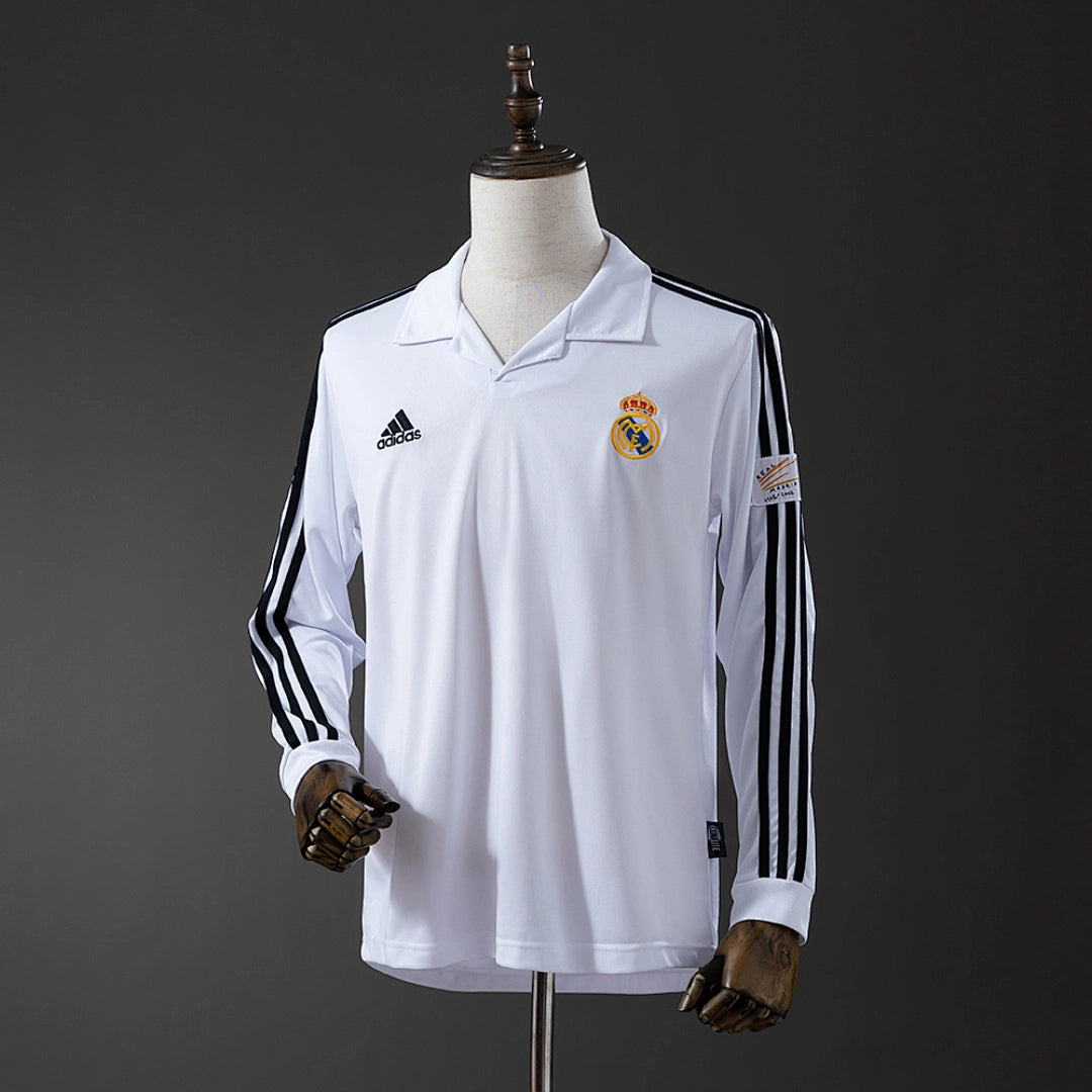 Camisola Principal do Real Madrid 2002/2003 Champions League (Retro, Manga Longa)