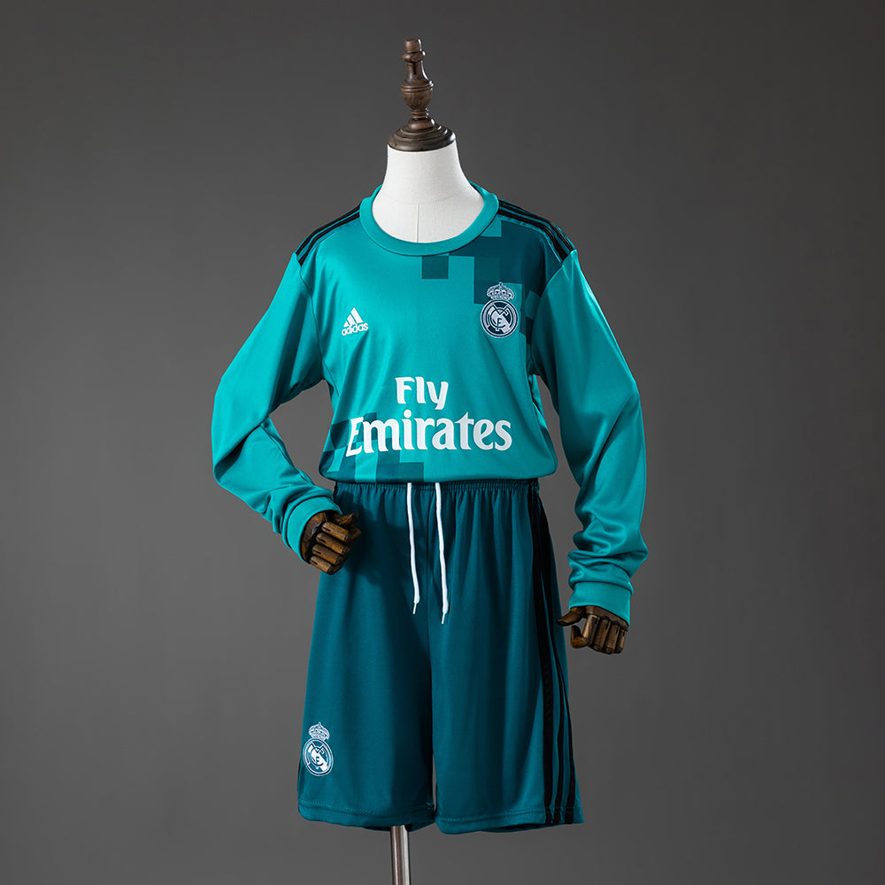 Camisola Terceira Retro Real Madrid Manga Comprida 2017/2018 Criança