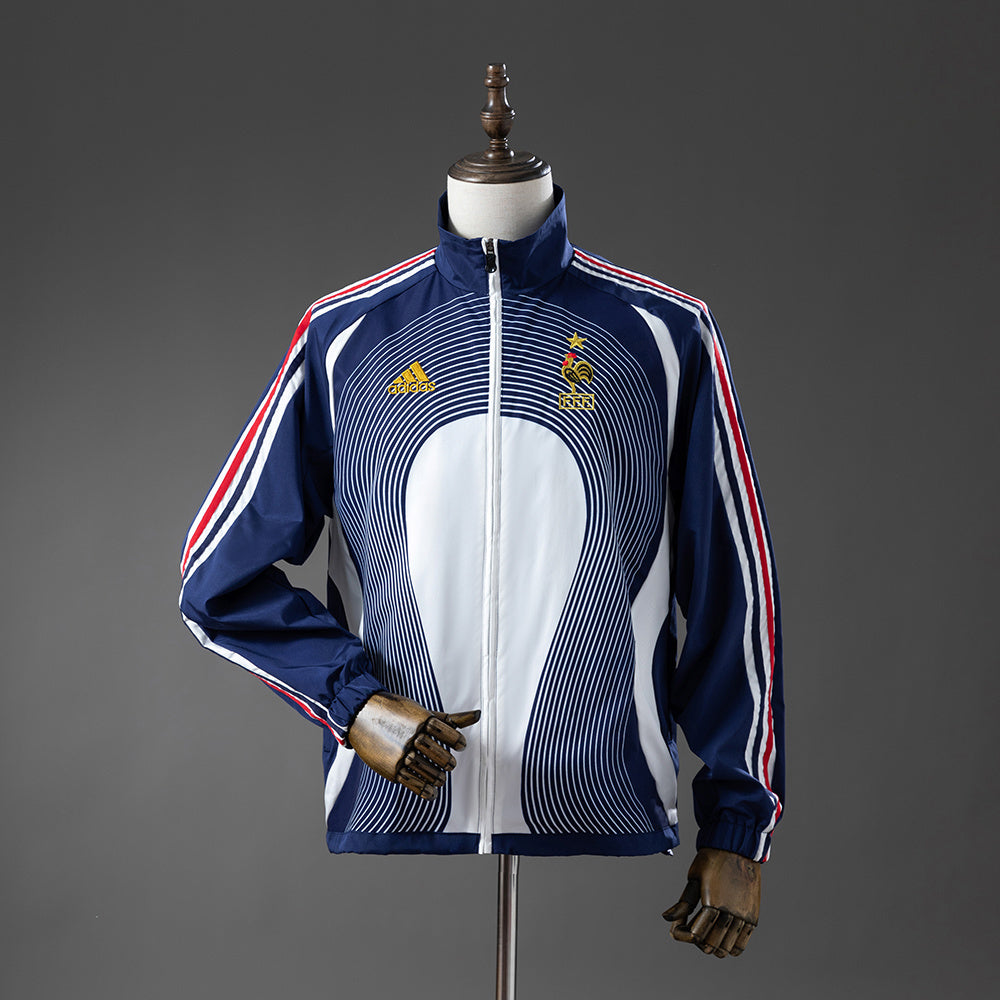 Corta‑Vento Retro França 05/06 - Branco & Azul