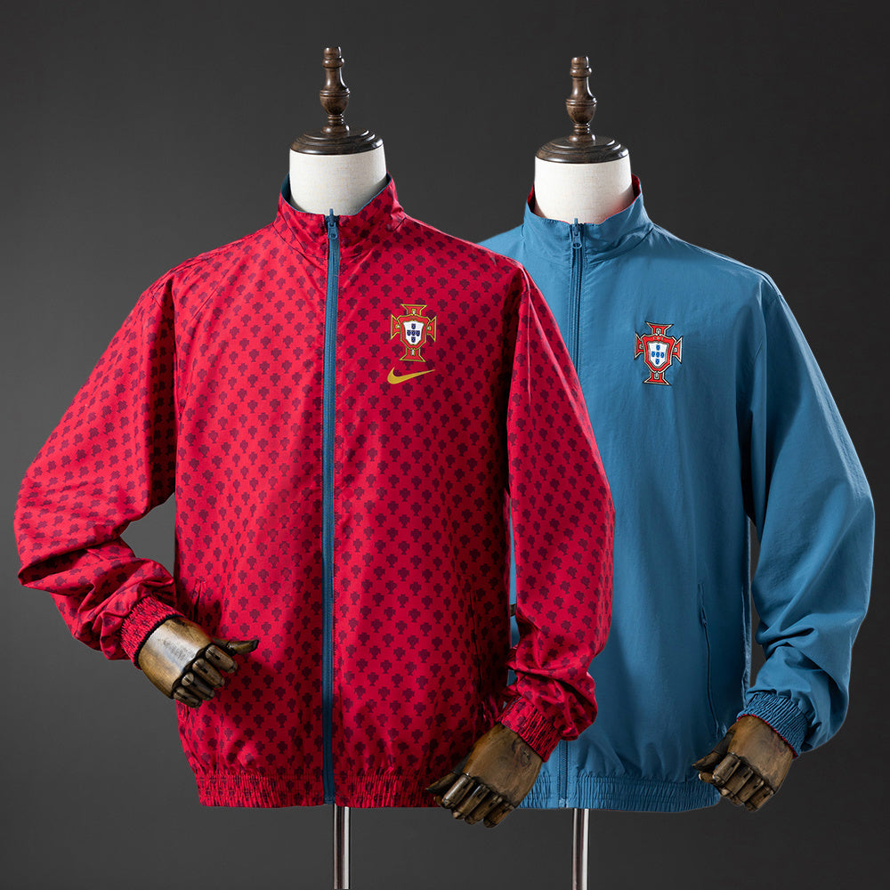 Corta‑Vento Reversível Portugal Vermelho & Ciano